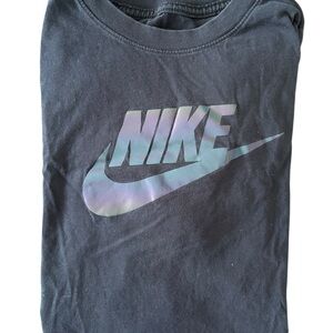 Nike Black Tee with Iridescent Logo